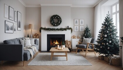 living room with fireplace