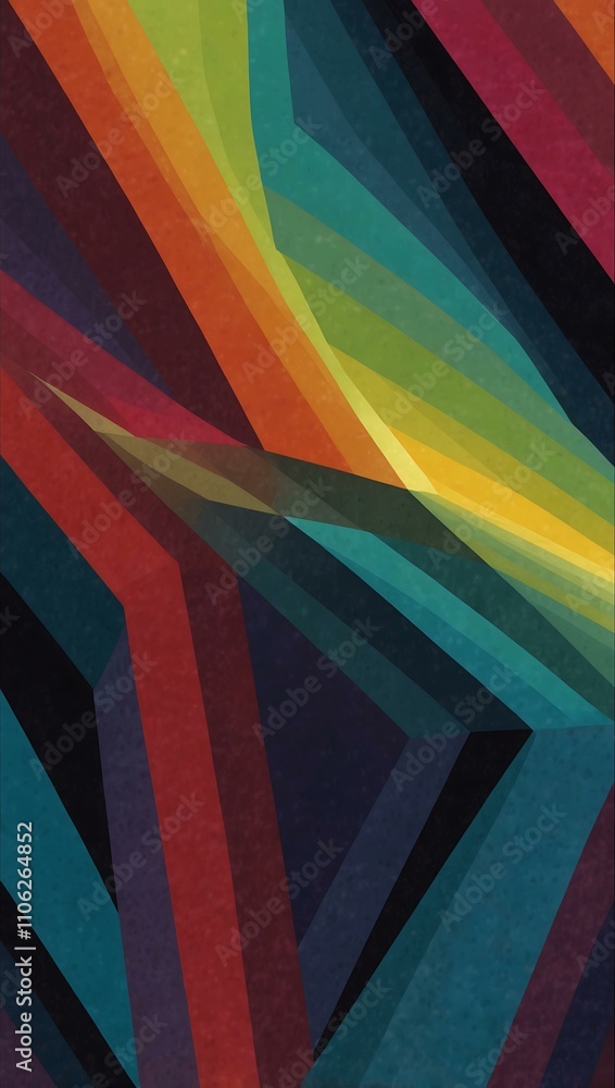 Aufkleber illustration of dynamic angular lines in contrasting colors, showing energy.