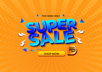 Super sale banner template