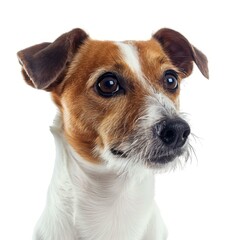 Adorable jack russell terrier posing on white background