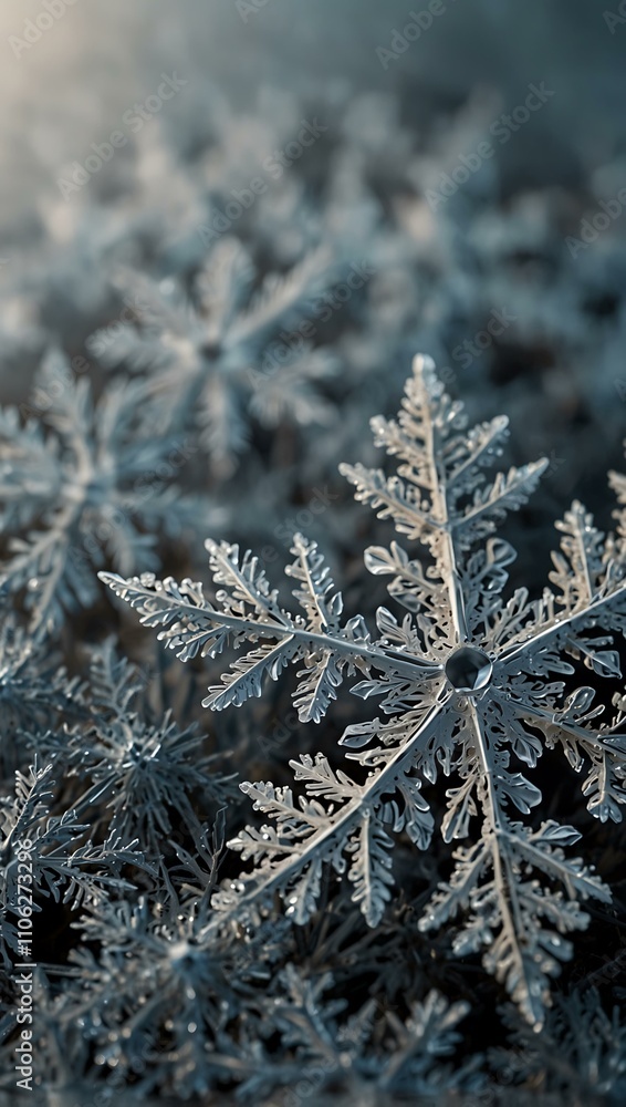 Aufkleber intricate snowflake patterns, delicate and frosty.