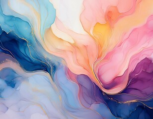 Fototapeta premium colorful alcohol ink marble background with soft pastel colors and a dreamy feel vibrant watercolor pattern wallpaper for phone screen