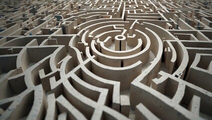 Intriguing labyrinth design on a white backdrop.