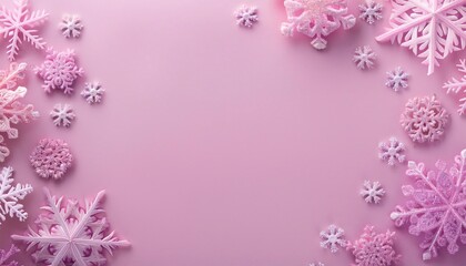 crystal snowflakes on christmas background with space for text
