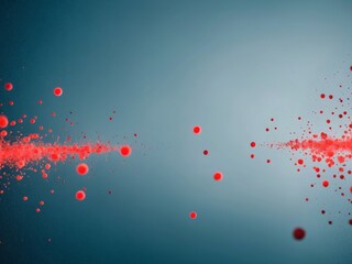 Abstract digital landscape with glowing red dots.