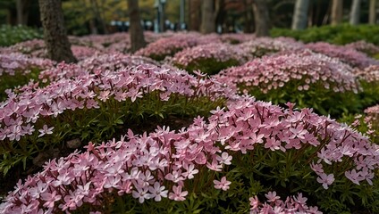 Obraz premium Japanese Shibazakura (moss phlox) festival.