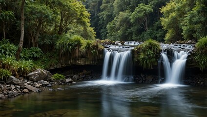 Fototapeta premium Johnston Waterfall in scenic surroundings.