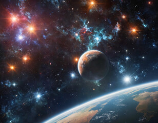 Space background with many stars