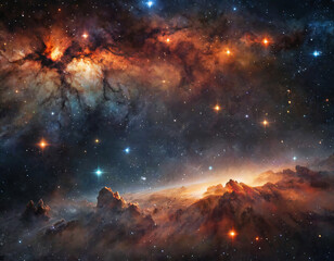Fototapeta premium Space background with many stars
