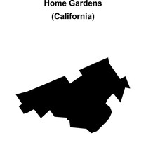 Home Gardens (California) blank outline map