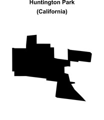 Huntington Park (California) blank outline map