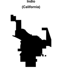 Indio (California) blank outline map