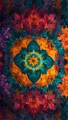 Kaleidoscope pattern with vibrant colors.