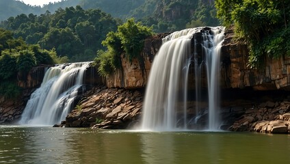 Fototapeta premium Khun Dan Prakan Chon Dam in Thailand.