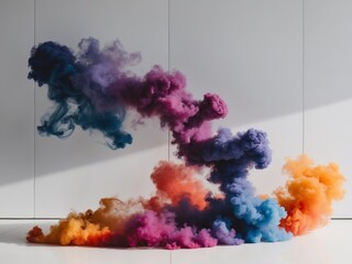 colorful smoke is swirling forming fantastic shapes. - obrazy, fototapety, plakaty