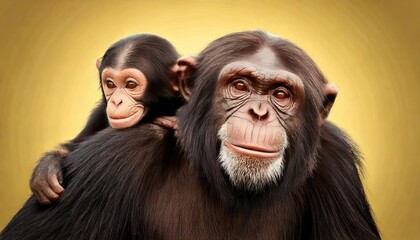  Adorable baby chimpanzee clinging to its mother's back