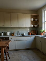 Fototapeta premium Kitchen with an empty wall in front.