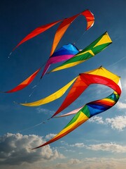 Kites flying in the sky.