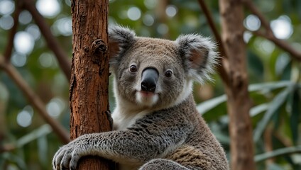 Obraz premium Koala resting in a tree.