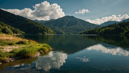 Lago Vulcanico di Canterno in Italy.