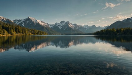 Lake surrounded by mountains.