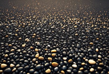 Obraz premium close image capturing intricate texture grain asphalt road surface light reflections road markings, grains, blacktop, pavement, construction, lines, shine