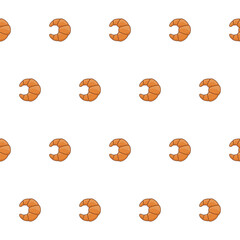 Bread bakery Product Seamless Pattern background. Doodle Bread Symbol Isolated on White. Textile Fabric Swatch. 