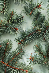 Hyper-Realistic Pine Branches Photography – Vibrant Nature Design for Christmas, Forest, and Botanical Projects.