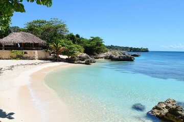 Fototapeta premium Tropical Paradise with White Sand and Clear Waters