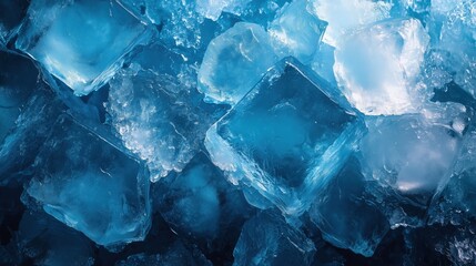 Obraz premium ice, frozen water in blue and white tones