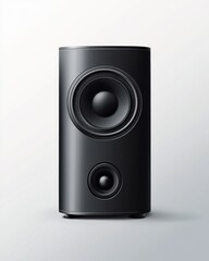 Sleek black audio speaker showcasing modern design and premium sound quality.