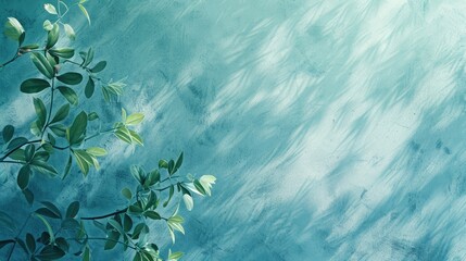 Classic blue sky gradient with green mint on eco-friendly cardboard texture background