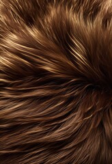 Naklejka premium close exploration elegant luxurious fur texture highlighted inviting lighting visual artistry, beige, brown, cream, white, dark, rich, vibrant, plush