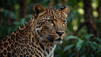 Obraz premium Leopard portrait in the jungle.