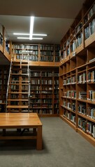 Obraz premium Library bookshelves.