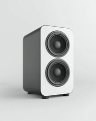 Obraz premium Sleek black and white speaker design, perfect for modern audio setups.