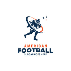 Illustration silhouette of american football Logo Design