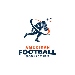 Illustration silhouette of american football Logo Design