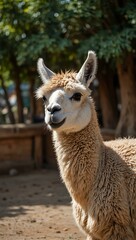 Obraz premium Llama in the zoo.