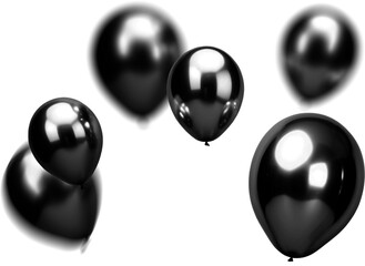 Black and White Balloons in the air Photo Overlay
