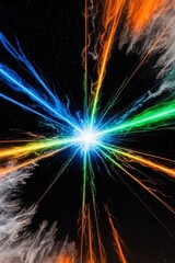 dynamic surge of electric colors pulses across the cosmic night sky with radiant energy.