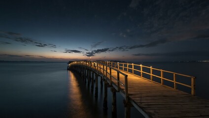 Fototapeta premium Long exposure of a footbridge on Phu Quoc Island.