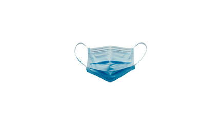 A single surgical mask placed on a pristine white background.