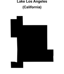 Fototapeta premium Lake Los Angeles (California) blank outline map