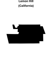 Lemon Hill (California) blank outline map