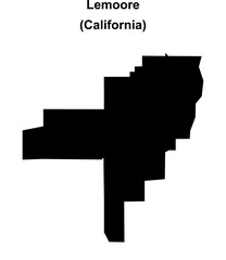 Obraz premium Lemoore (California) blank outline map