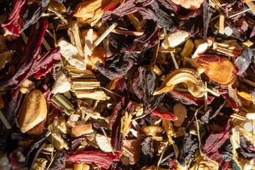 Scattering of fruit tea leaves