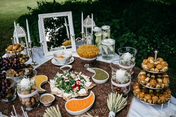 Beautifully arranged wedding table