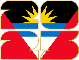 2025 with flag of Antigua and Barbuda
