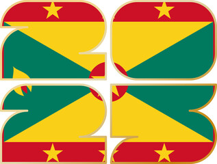 2025 with flag of Grenada